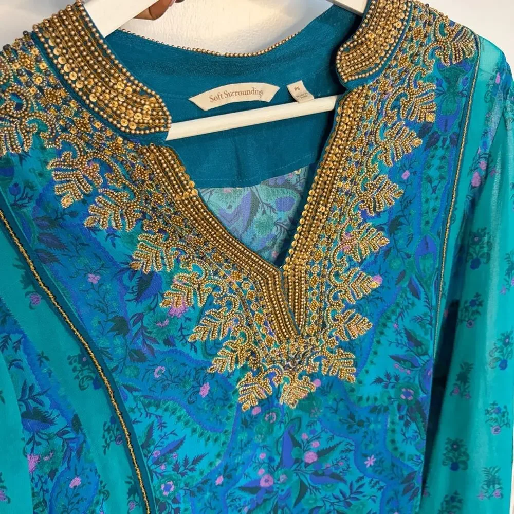 Soft Surroundings beaded sequin Tunic top